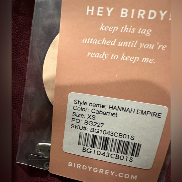 Birdy Grey HANNAH EMPIRE DRESS CHIFFON CABERNET XS NEW NWT BRIDESMAID SLIT - Picture 5 of 5